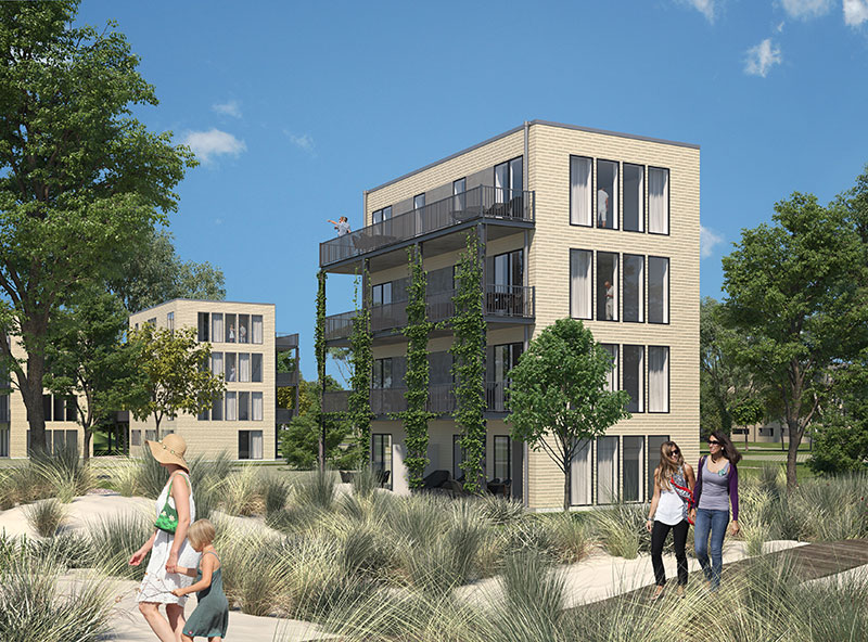 Neben Ferienhäusern entstehen 36 Appartementhäuser. Foto: Wald & Welle GmbH